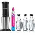 Produktbild: CRYSTAL 3.0 Wassersprudler titan, Vorteilspack inkl 3x Glasflasche, 1x Quick-Connect Zylinder