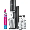 Produktbild: SodaStream Crystal 3.0 Titan Wassersprudler inkl. 1 CO2-Zylinder, 3 Glaskaraffen
