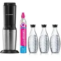Produktbild: SodaStream Crystal 3.0 Aktionspack 3 Karaffen Trinkwasser-Sprudler titan