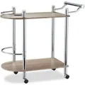 Produktbild: Relaxdays Servierwagen MDF Stahl Braun Mit 2 Etagen 76 cm x 82 cm x 39 cm 7 kg