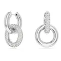 Produktbild: Swarovski Dextera Kreolen, Weiße und Rhodinierte Damenohrringe mit Strahlenden Swarovski Kristallen