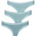 Produktbild: String LASCANA, Damen, Gr. 36/38, grün (mint), Jersey, Obermaterial: 95% Baumwolle, 5% Elasthan. Spitze: 90% Polyamid, 10% Elasthan, bedruckt, unifarben, körpernah, Unterhosen String, aus elastischer Baumwolle mit weicher Spitze