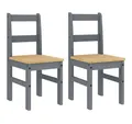 Produktbild: vidaXL Esszimmerstuhl Essstühle 2 Stk. Panama Grau 40x46x90 cm Massivholz Kiefer (1 St)
