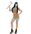 Produktbild: Indianerin Kleid Gürtel Stirnband Feder Gr. S Indianerkostüm Verkleidung Kostüm