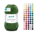 Produktbild: Gründl Wolle Cotton Quick uni - dünne Wolle zum Häkeln - Strickgarn - Häkelgarn - Glänzend und hautfreundlich - 100% Baumwolle - 1 Knäuel 50 g / 125 m - Nadelstärke 3-4 - moos
