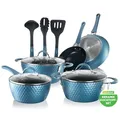 Produktbild: NutriChef Töpfe & Pfannen, 11 Teiliges- Topf und Pfannenset, Inkl. Küchenlöffel, Keramik Antihaftbeschichtet, Für alle Herdarten inkl. Induktion, Ideal für Familien & Single-Haushalte