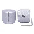 Produktbild: Taiss/2 stücke Silber farbe Aluminium Elektronische Drehregler Potentiometer Knopf Für 6mm Durchmesser Welle, Lautstärkeregler, Audio knopf, Gitarrenknopf, schaltknopf, 20mm durchmesser x 17mm Höhe