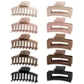 Produktbild: Lolalet 10 Stück Große Haarklammer, 8cm Haarspangen für dickes Haar Rutschfestes Haar Jaw Clips Haarstyling-Zubehör für Frauen Mädchen -Muster E