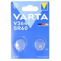 Produktbild: Varta Batterie Silver Oxide, Knopfzelle, 364, SR60, 1.55V Electronics, Retail Blister (2-Pack) 00364101402