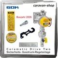 Produktbild: GOK Zweiflaschenanlage 30mbar Vertikal Caravan Wohnmobil Crash-Sensor Regler Gas