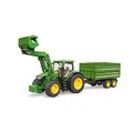 Produktbild: bruder 7R John Deere 350 Traktor mit Frontlader und Tandemachstransportanhänger 3155 Spielzeugauto