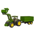 Produktbild: BRUDER John Deere Spielzeug Traktor, Schlepper, 7R 350, Frontlader, Anhänger, 03155