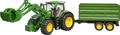 Produktbild: BRUDER John Deere 7R 350 mit Frontlader und Tandemachstransportanhänger (03155)