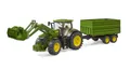 Produktbild: BRUDER 03155 John Deere 7R 350 mit Frontlader u. Tandemachstransportanhänger