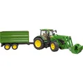 Produktbild: bruder John Deere 7R 350 mit Frontlader und Tandemachstransportanhänger