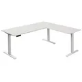 Produktbild: Kerkmann Move 3 elektrisch höhenverstellbarer Schreibtisch weiß L-Form, T-Fuß-Gestell weiß 180,0 x 80,0 cm