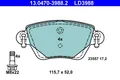 Produktbild: ATE 13.0470-3988.2 Bremsbelagsatz, Scheibenbremse für FORD JAGUAR RENAULT