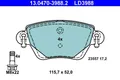 Produktbild: ATE Ceramic Bremsbelagsatz 13.0470-3988.2  FORD  JAGUAR  RENAULT Hinterachse