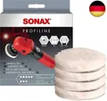 Produktbild: SONAX LammwollPad 80 mm (4 Stück) dichtes, hochwertiges Pad aus Naturwolle zum