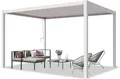 Produktbild: PRIMEYARD Pergola 3x4 m Aluminium-Pfosten mit Lamellendach aus Stahl weiße Terrassenüberdachung