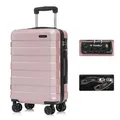 Produktbild: YONSLY Premium Reisekoffer TSA-Schloss,YKK-Reißverschluss Hartschalen-Koffer Trolley Kabinenkoffer Rollkoffer Suitcase Handgepäck 4 Rollen (Roségold, M)