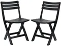 Produktbild: Progarden Klappstuhl Balkonstuhl Gartenstuhl Campingstuhl Stuhl 78x44x42cm Anthrazit (Set, 2 St), UV-Beständig, Robust, Wetterfest, Made in Italy, Hochwertig
