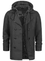 Produktbild: Indicode Herren Cliff Kurzmantel mit Stehkragen | Wollmantel Herrenmantel Mantel Black mix, M