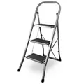 Produktbild: siwitec Trittleiter Klapptritt, 3 Stufen, Trittleiter, bis 150 kg, Haushaltsleiter, TÜV ze (3 Stufen anthrazit), sehr robust, mit Anti-Rutsch-Matten, platzsparend aufzubewahren 3 Stufen