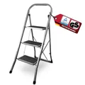 Produktbild: siwitec Trittleiter, Faltbare Leiter mit 3 Stufen, Klapptritt aus Stahl bis 150 kg belastbar, Tritthocker klappbar, TÜV/GS Zertifiziert, anthrazit