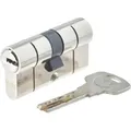 Produktbild: Hochsicherheitszylinder Serie 2100 vernickelt entkuppelbar 40x40mm, 5 Wendeschlüssel.