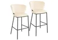 Produktbild: SVITA Barhocker KATE (2er-Set, 2er Set), Rückenlehne,Fußstütze, Tresenstuhl, Küchenhocker, Samt, Beige