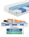 Produktbild: AM Qualitätsmatratzen Premium Gel-Taschenfederkernmatratze 140x200cm H3 24cm - Made in Germany & Oeko TEX Siegel - 7 Zonen Gel-Federkernmatratze 140x200 mit 1000 Federn & Lyocell Bezug