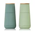 Produktbild: AdHoc Salz-/Pfeffermühle Pfeffer- und Salzmühle 2-tlg. Scape dark green/light green, (2 Stück), Pfeffer- und Salzmühle, 2-tlg., Ø5,8cm, Eichenholz, grün