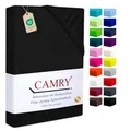 Produktbild: Camry Spannbettlaken 140x200cm - 160x200cm Schwarz Baumwolle Bettlaken Jersey Spannbetttuch Oeko-Tex 100