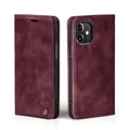 Produktbild: LBH Handyhülle für Apple iPhone 11 in Weinrot mit Karten- und Geldfach Smartphone Hülle mit Standfunktion Flip Case Schutzhülle Magnetverschluss Vintage