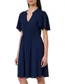 Produktbild: ICHI IHMARRAKECH SO DR11 Damen Freizeitkleid Kleid 100% Viskose Minikleid mit Flügelärmeln V-Ausschnitt Regular-Fit, Größe:M, Farbe:Total Eclipse (194010)