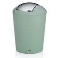 Produktbild: kela Kosmetikeimer grün 1,7l, Minimülleimer Badezimmer mit Schwingdeckel, Kunststoff, MARTA, kleiner Tischmülleimer jadegrün matt