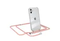 Produktbild: EAZY CASE Handykette Hülle mit Kette für Apple iPhone 12 Mini 5,4 Zoll, Ketten Hülle Schultergurt Schutzhülle Tasche mit Band Altrosa Unifarbe