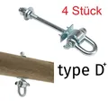 Produktbild: 4 Stück Schaukelhaken XXL Safety 220 mm verzinkt zum Durchschrauben