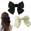 Produktbild: 2 Stück Schleifen Haarspange, Haarspangen Schleife für Mädchen Frauen, Seidige Satin Haarschleife, Haar Schleifen mit Schleife, Haarschmuck, Hair Bow Haarspangen, Haarschmuck, Schwarz, Beige