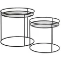 Produktbild: Beistelltisch 2er Set  Harra , schwarz , Maße (cm): H: 48  Ø: 52