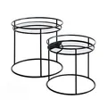 Produktbild: HAKU Möbel Beistelltische-Set rund Glas schwarz, 1 Set