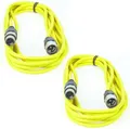Produktbild: Paccs 2 Stück 5 m Mikrofonkabel Gelb XLR Stecker male auf XLR Buchse female - Symmetrisch Audio Kabel DMX OFC-Kupfer