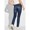 Produktbild: Comfort-fit-Jeans CECIL, Damen, Gr. 28, Länge 30, blau (mid blau wash), Web, 84% Baumwolle, 14% Polyester, 2% Elasthan, unifarben, normal, Jeans, Middle Waist