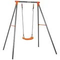 Produktbild: KETTLER Einzelschaukel Single Outdoor | Stabiles Schaukelgestell inklusive Schaukelsitz und Bodenanker | Metallgerüst | 50kg belastbar | Kinder ab 3 Jahren (Grau)
