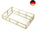 Produktbild: PuTwo Spiegeltablett, Vintage Spiegel Tablett Metall Tablett Platte Verspiegelt
