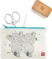 Produktbild: ZWILLING Baby und Kinder Nagelschere Set (Für sichere Nagelpflege, 3 teilig mit Nagelfeile und Nagelbürste, Geschenkset), Premium, Weiß