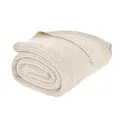 Produktbild: nielsen HOME Wohndecke Jaron fein gestrickt, 150x200 cm, Creme Weiß, 100% Baumwolle, Fischgrat-Optik