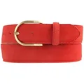Produktbild: BELTINGER Ledergürtel Damen-Gürtel aus Veloursleder 4 cm - Velour-Gürtel für Damen 40mm - Wi (1-St) rot 85 cm (Gesamtlänge 100 cm)