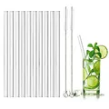 Produktbild: DONQL 10 Stück Glasstrohhalme mit 2 Reinigungsbürsten 20cm (Gerade)
